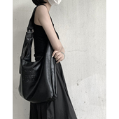 threepound 很能装 黑色酷girl休闲通勤大容量单肩斜挎托特包