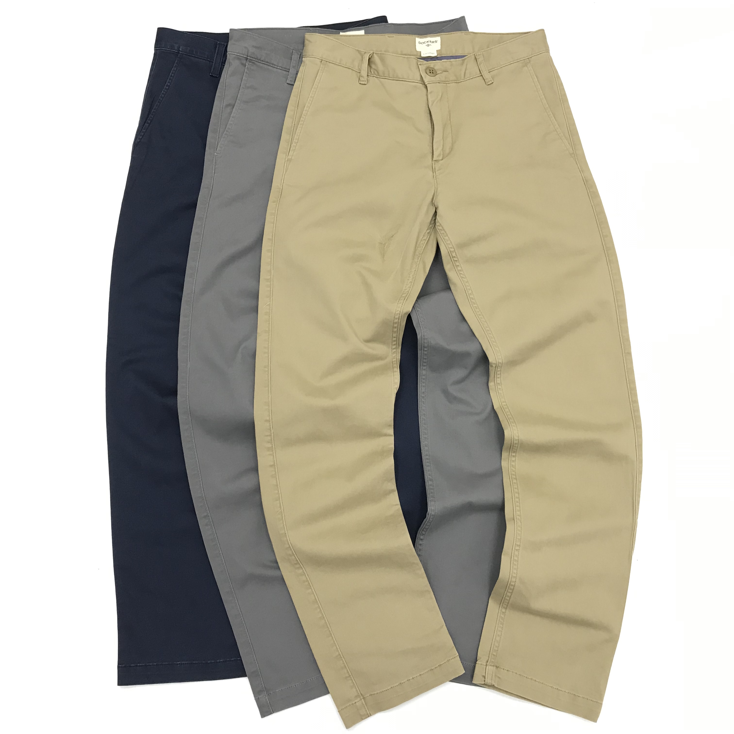 欧美简约小李子卡其色休闲长裤