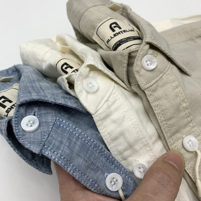 棉麻长袖衬衫男日系复古