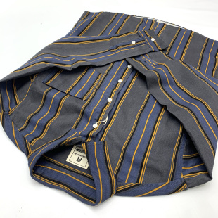 衬衣女 男阿美咔叽日系复古全棉彩条宽松长袖 Vintage美式 条纹衬衫