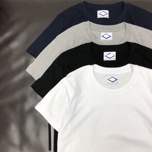欧美简约休闲体恤衫 全棉200克重 纯白打底衫 T恤男士 纯色圆领短袖