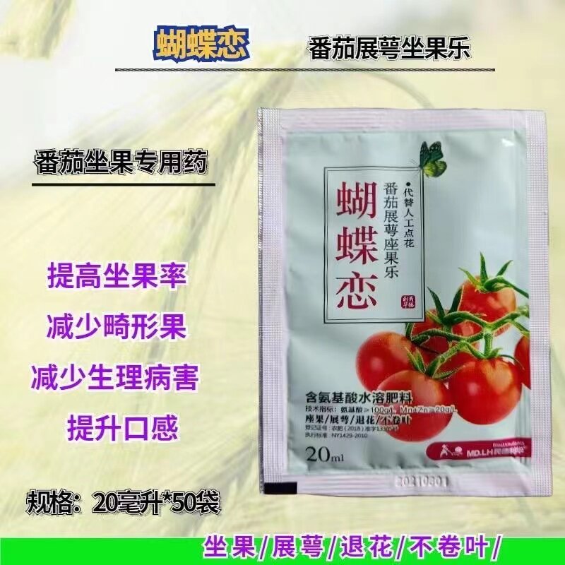 民德利华蝴蝶恋小番茄西红柿大番茄喷花药展萼褪花坐果灵膨果快