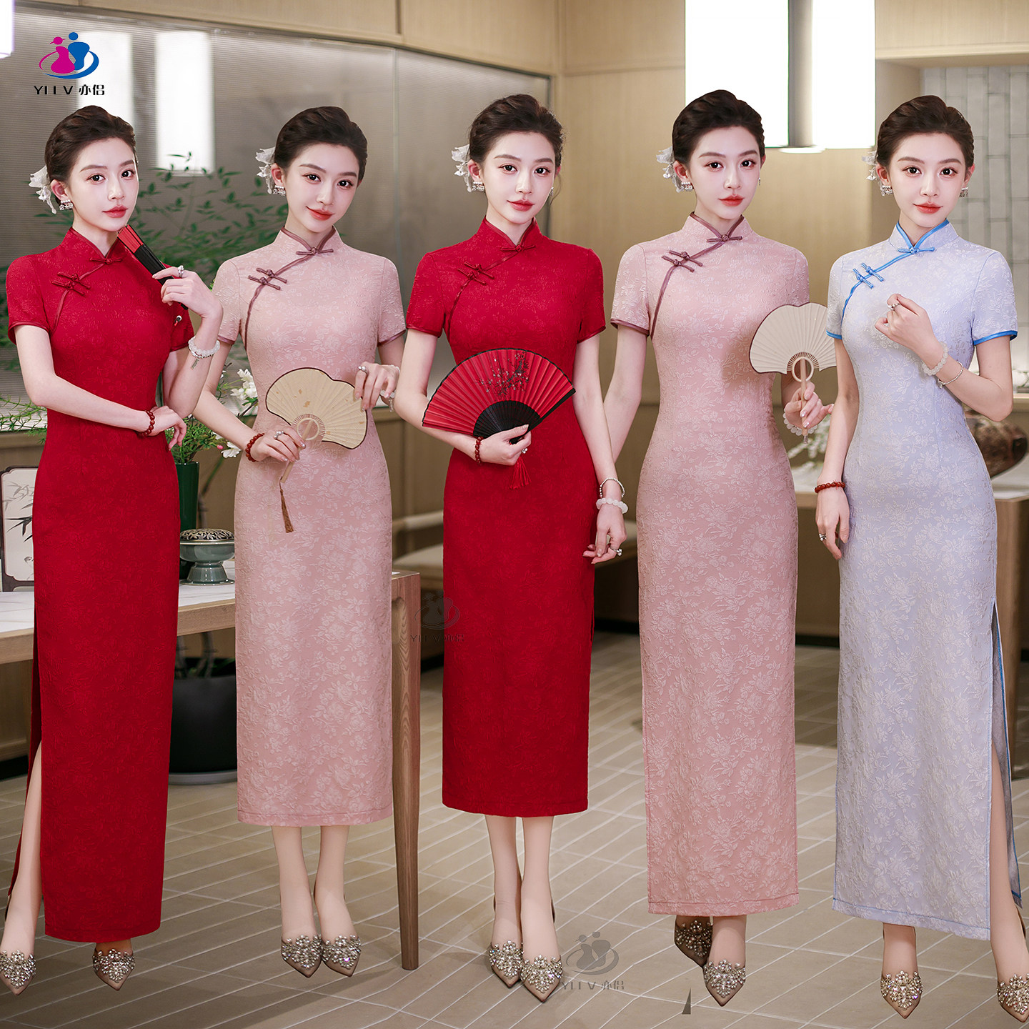 2026年新款新中式复古风短袖旗袍长款中长款宴会礼服高级感连衣裙