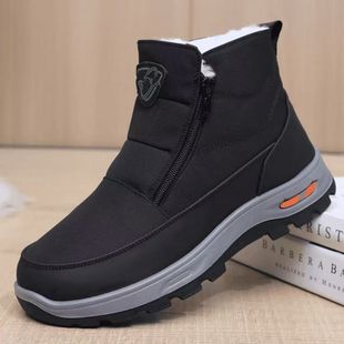 老北京布鞋男棉鞋加绒保暖东北雪地靴防滑厚底中老年人棉靴爸爸鞋