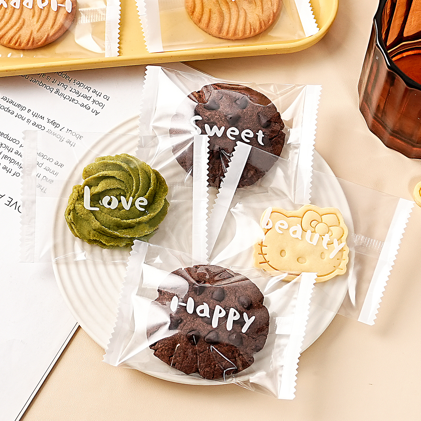 饼干包装袋曲奇雪花酥机封袋奶枣糖果透明食品级小分装袋家商烘焙