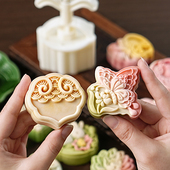 烘焙 绿豆糕点心磨冰皮广式 国潮风月饼模具新款 高山流水蝴蝶手压式