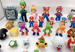 正版散货超级玛丽马里奥 库巴路易吉 碧琪公主耀西公仔摆件有铭文