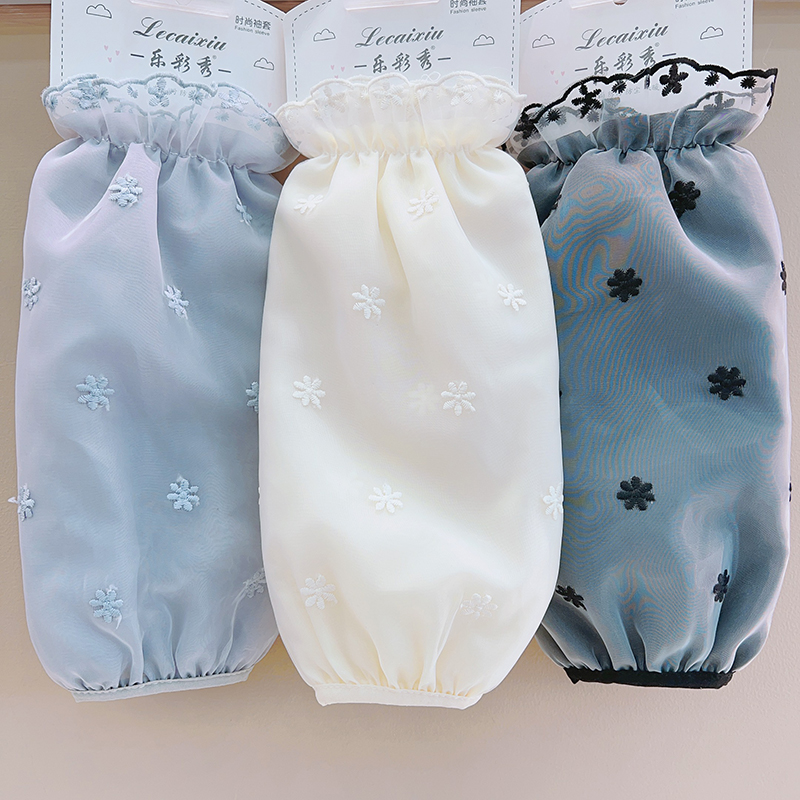 袖头防污长款蕾丝袖套羽绒服专用