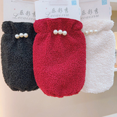 羽绒服棉衣袖 新款 头 可爱珍珠套袖 加厚保暖学生护袖 毛绒袖 套女冬季