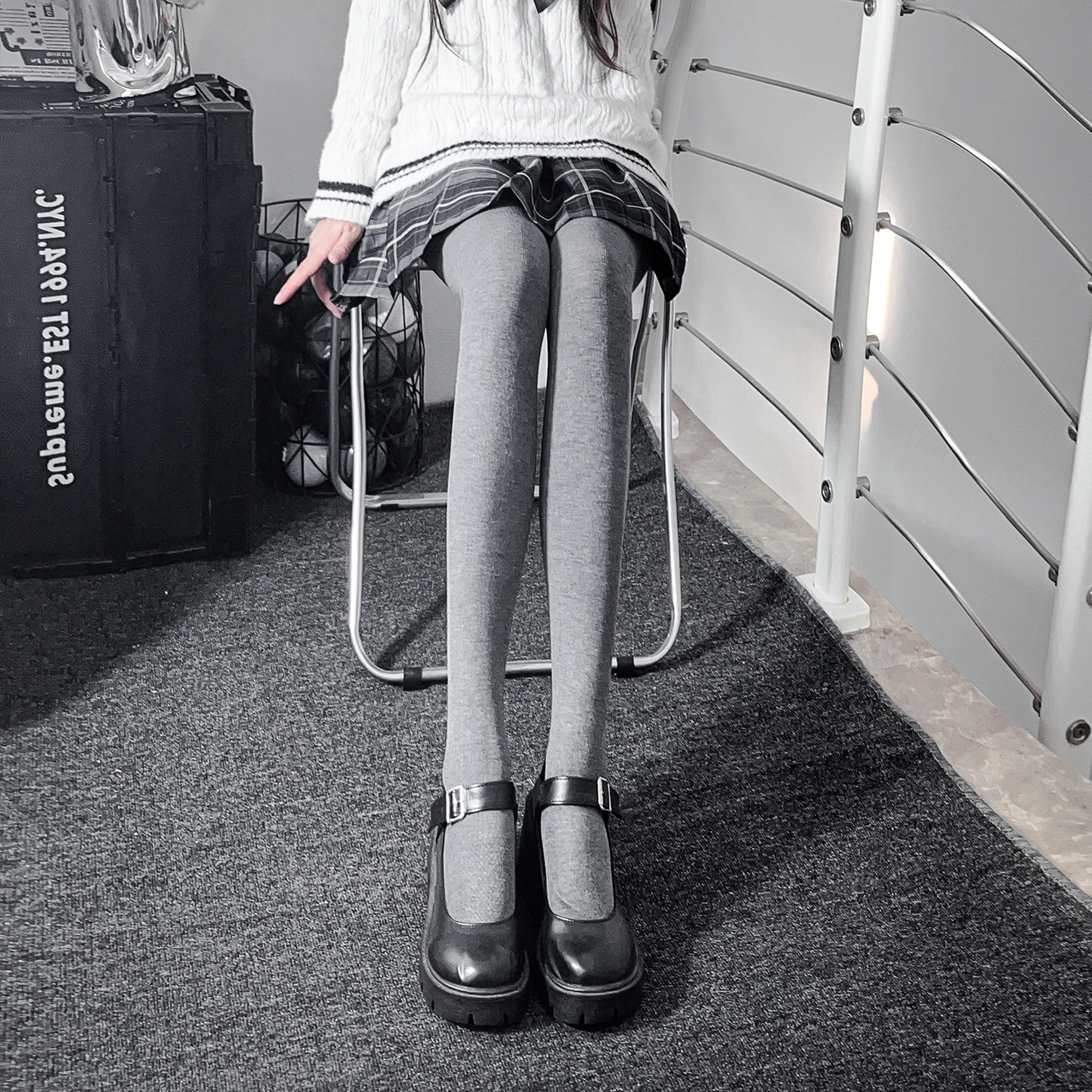 灰色连裤袜压力瘦腿2025新款