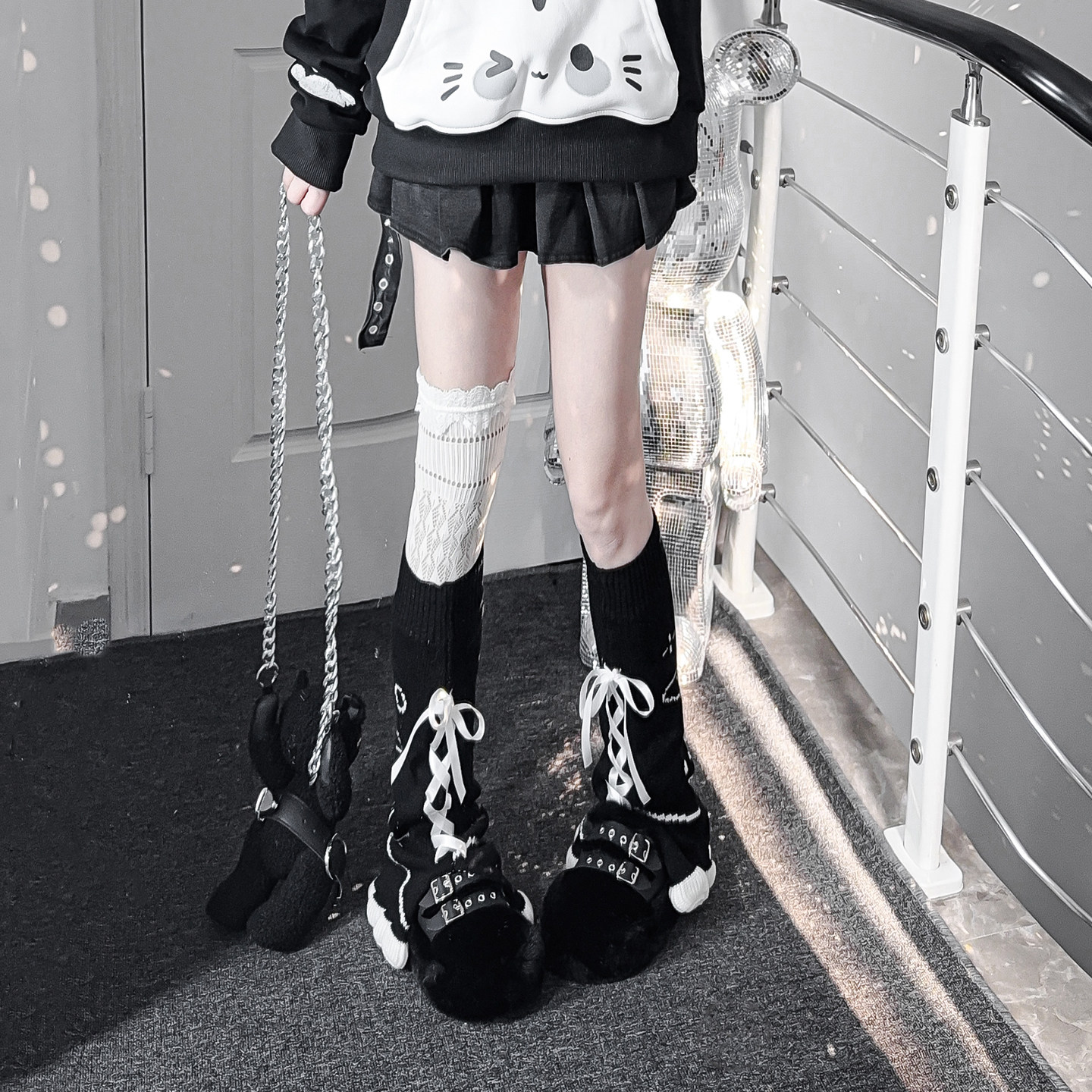 原创个性y2k亚文化袜套日系蕾丝过膝长筒袜辣妹朋克千禧风腿套jk,女士内衣/男士内衣/家居服,长筒袜,淘宝优惠券,粉丝福利购,淘宝优惠卷