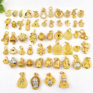 古法金微镶锆石葫芦貔貅挂件财神小吊坠diy手链项链饰品配件挂饰