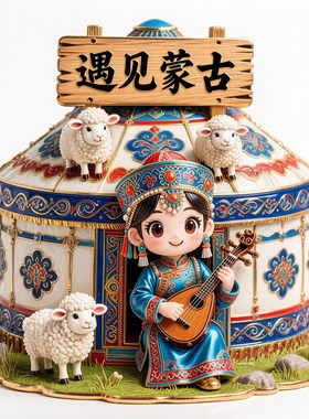 遇见蒙古浮雕款金属冰箱贴内蒙古旅游纪念品文创伴手礼国潮磁吸贴