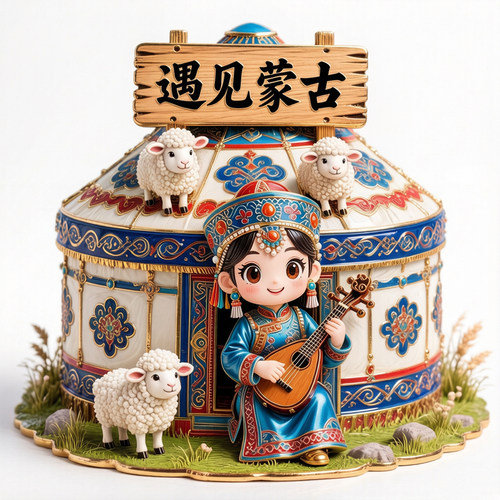 遇见蒙古浮雕款金属冰箱贴内蒙古旅游纪念品文创伴手礼国潮磁吸贴