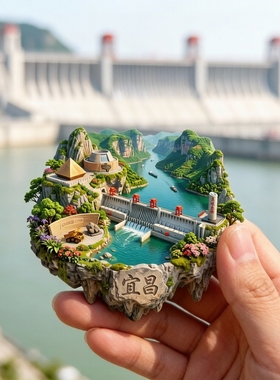 宜昌浮雕新款金属冰箱贴三峡大坝湖北城市旅游纪念品磁吸贴伴手礼