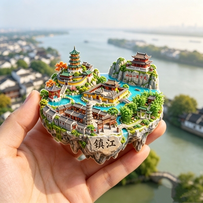 镇江浮雕新款金属冰箱贴城市文创旅游景点纪念品磁力贴送人伴手礼