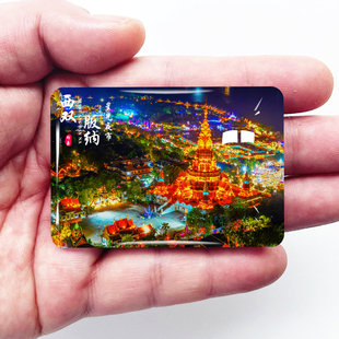 云南西双版纳旅游冰箱贴星光夜市曼听公园傣族园纪念品定制磁性贴