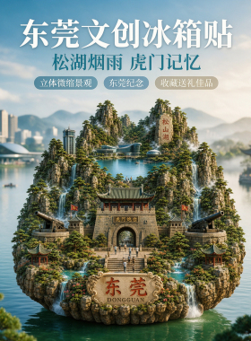 东莞浮雕新款金属冰箱贴虎门炮台松山湖广东旅游景点纪念品磁力贴