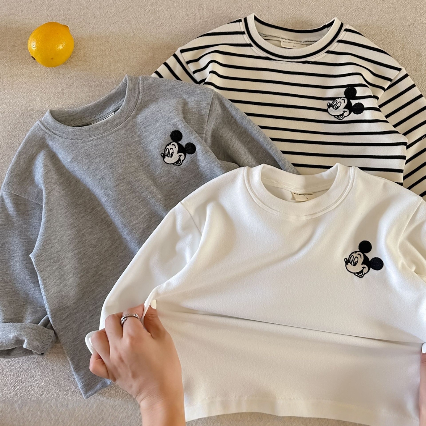 儿童德绒打底衫卡通刺绣t恤长袖