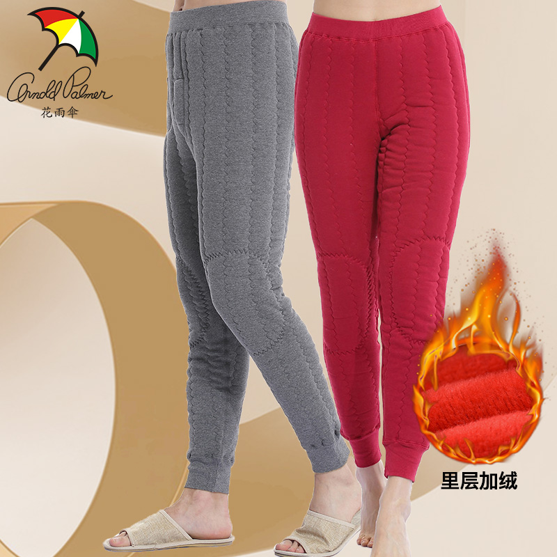 花雨伞情侣加厚护膝加绒单条裤