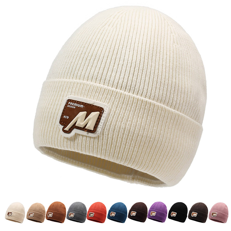 帽子男冬季防风防寒保暖毛线帽针织帽时尚简约女士加厚加绒包头帽