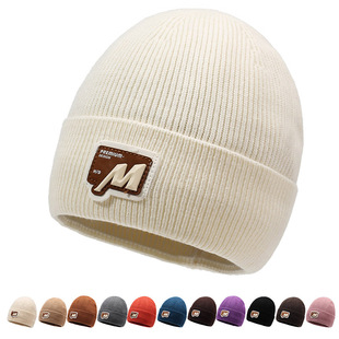 帽子男冬季防风防寒保暖毛线帽针织帽时尚简约女士加厚加绒包头帽