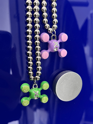 四角球体吊坠装饰项链