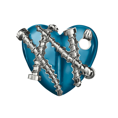 TPISYHOMER Bullet Hole Heart Pendant with Screws双面爱心项链