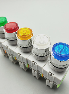 22MM带灯按钮开关自锁复位LAY37-11DN常开ZS常闭Y090红绿黄蓝白色