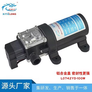 铣铁龙12V100W耐高温增压泵自动启停XTL电动抽热水隔膜泵自吸四分
