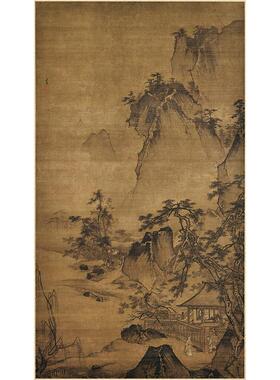 名画复制品徐世昌松荫书屋图水墨山水画国画艺术微喷临摹装饰画