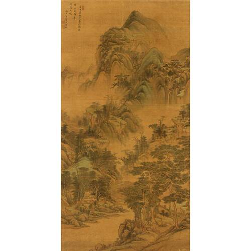 1:1清王时敏南山图山水画国画艺术微喷古代名画复制品客厅装饰画