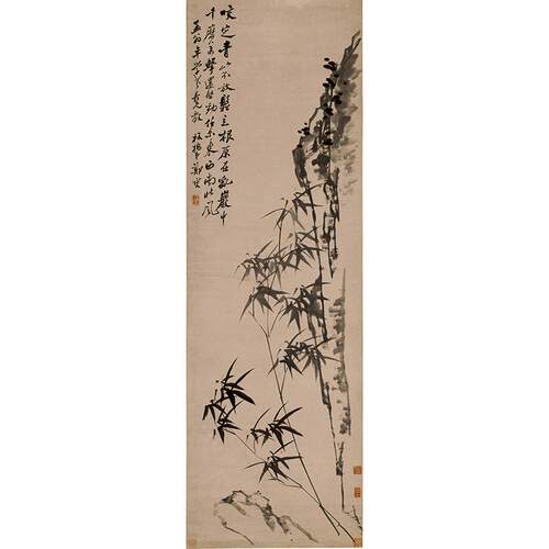 1:1真迹 高清复制 艺术微喷 宣纸国画 郑板桥 竹石图 52*161cm
