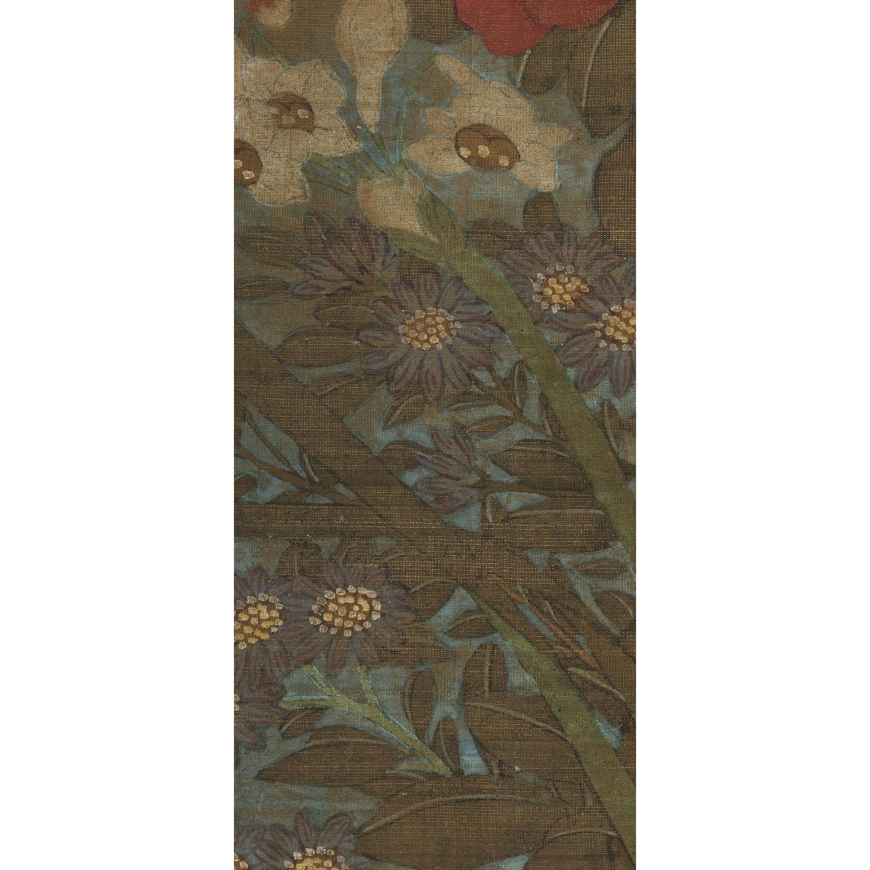 宋佚名 新韶花鸟图轴 宋代国画设色工笔花鸟画高清微喷画稿水仙