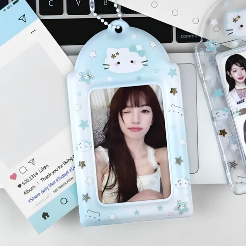 pvc百搭校园卡饭卡爱豆小卡收纳套ins展示挂件原创薄荷绿小猫卡套