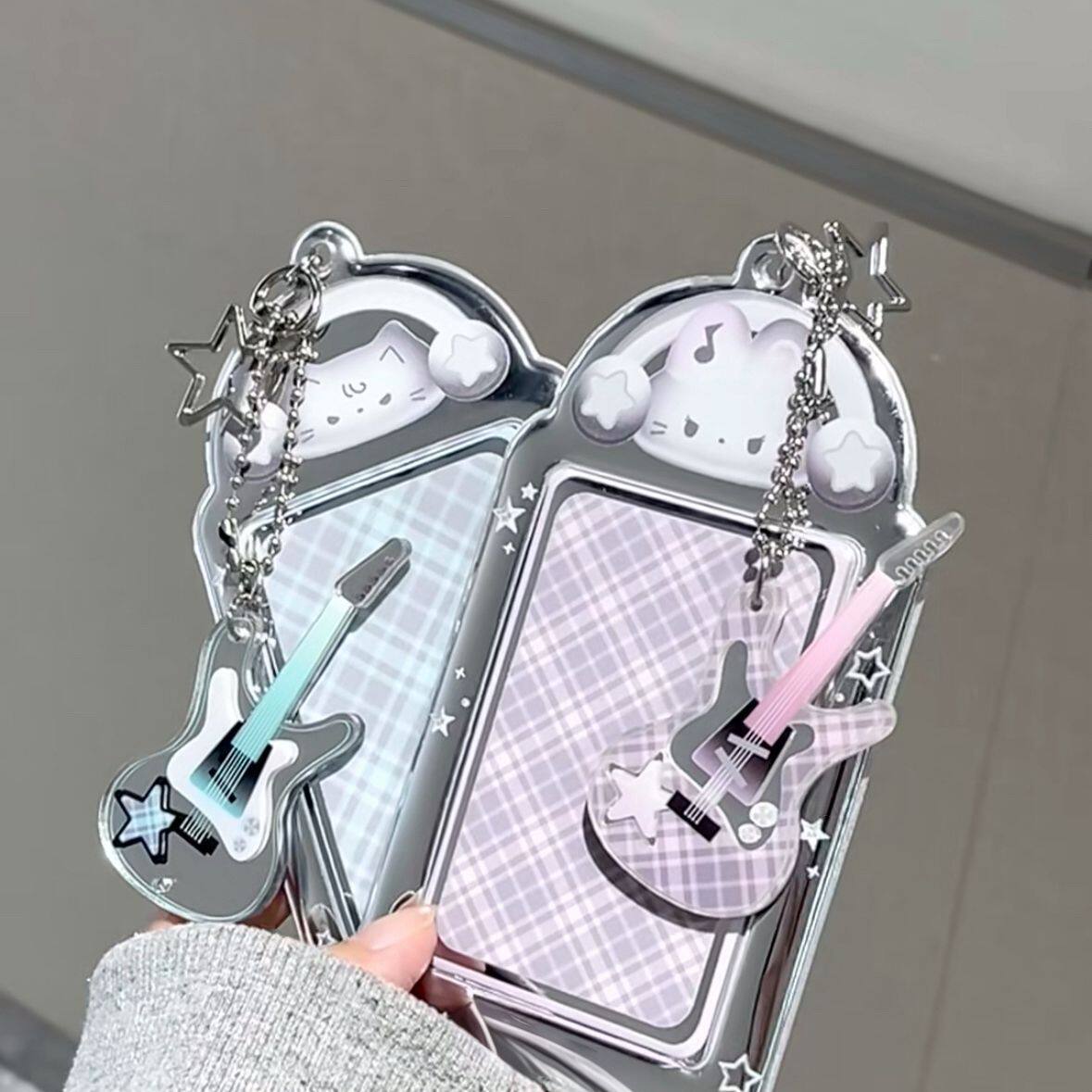 ins新款摇滚贝斯卡套高颜值Kpop追星小卡校园饭卡保护套展示挂件图片