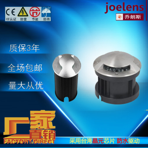 LED防水埋地灯广场灯侧发光墙角灯水底灯1W3W不锈钢侧透光地埋灯