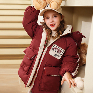 儿童羽绒服2025新款女童羽绒服中长款加厚中大童运动韩版保暖外套
