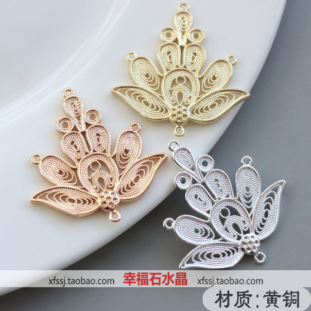 铜镀金发簪步摇流苏璎珞饰品材料