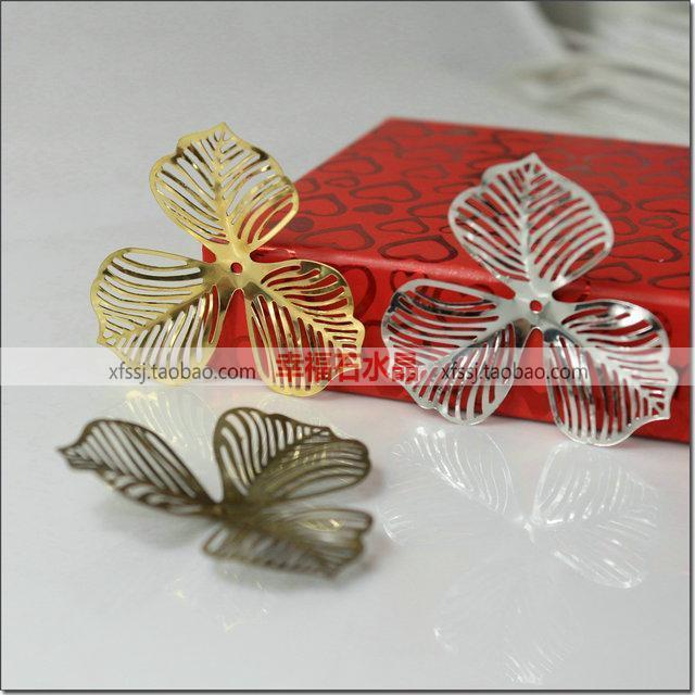 diy发簪子汉服凤冠金色镂空花片