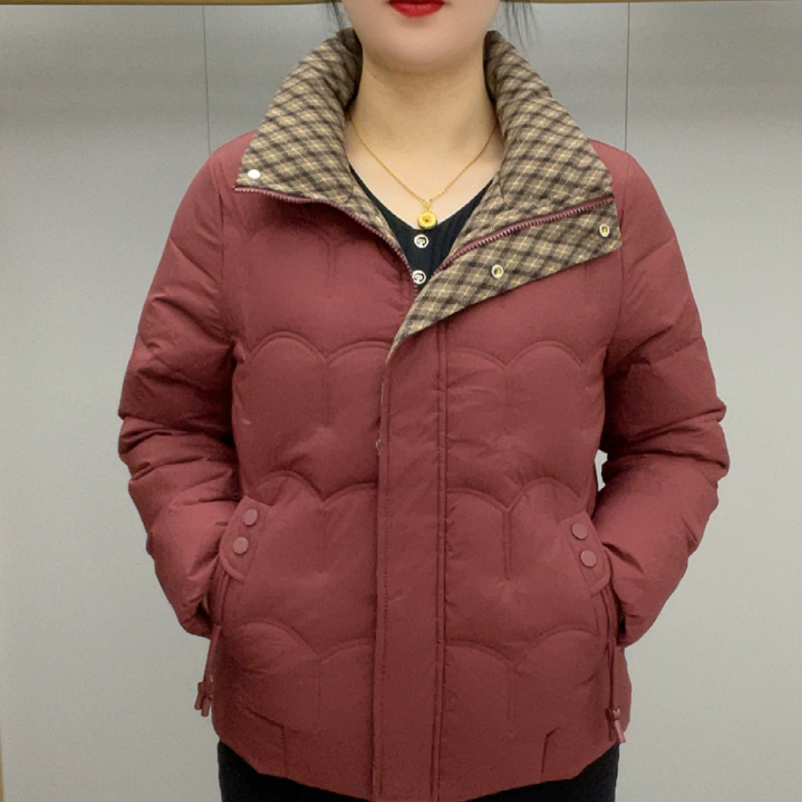 棉服冬季加肥百搭纯色