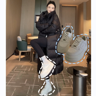 棒球队长厚底皮面小白鞋女2025春秋款增高女鞋舒适百搭休闲鞋板鞋