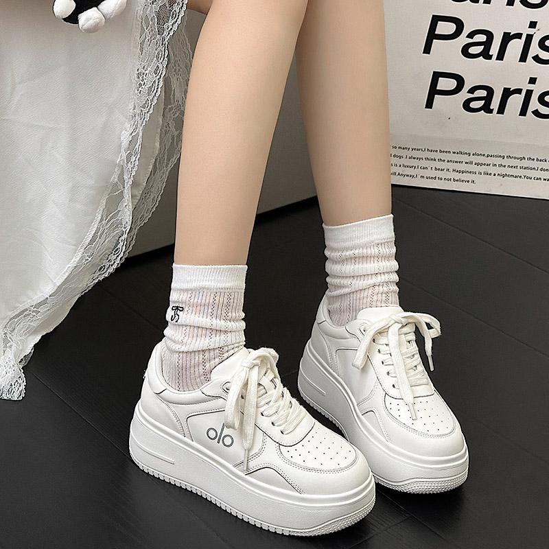 棒球队长真皮OlO经典大白鞋女2025秋季新款增高百搭休闲女生板鞋