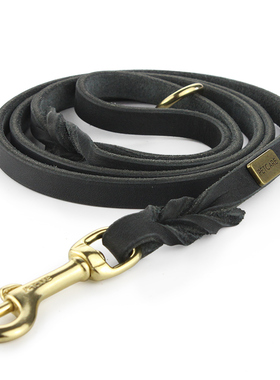 PETCARE意大利ausonia全植鞣牛皮宠物牵引狗绳边牧柴犬泰迪柯基犬