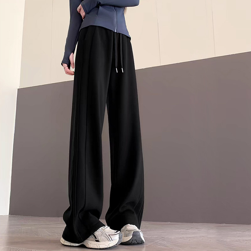 女童黑色裤子2026新款春装儿童长裤女孩直筒卫裤春秋时尚休闲大童