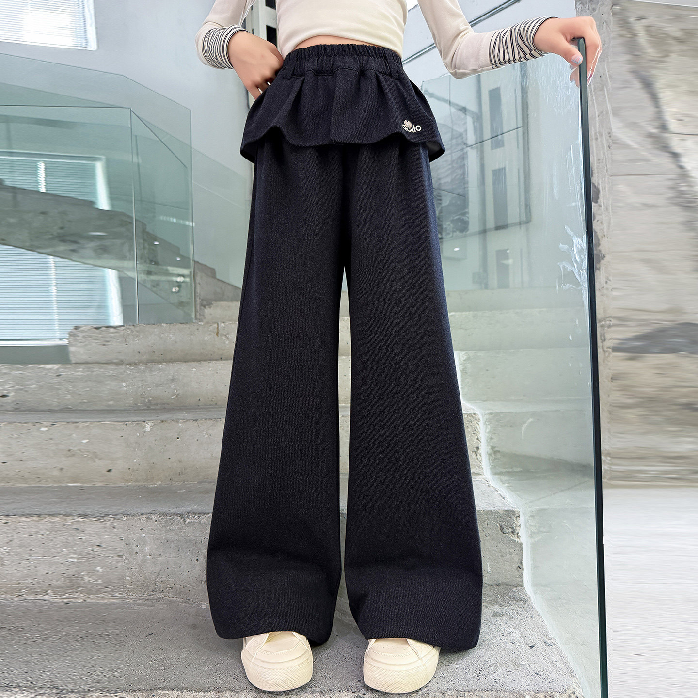 女大童裤子2026新款洋气时髦儿童长裤春秋季裙裤初中生女孩阔腿裤