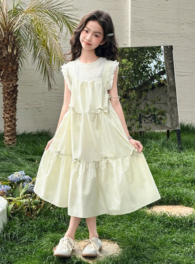 女童连衣裙夏季薄款2026新款洋气儿童吊带裙子两件套女孩夏装大童