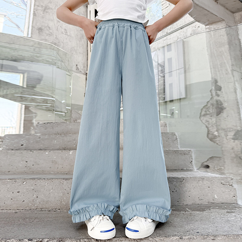 女童裤子夏薄款2026新款儿童夏装女孩阔腿裤夏季速干中大童休闲裤