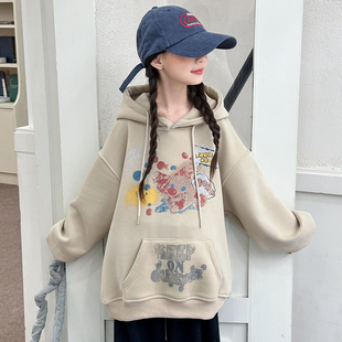 儿童卫衣外套女童春装上衣中长款2026新款女孩连帽衫大童春季加厚