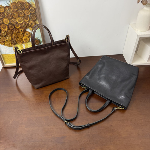 MrFu头层牛皮新款真皮手提包